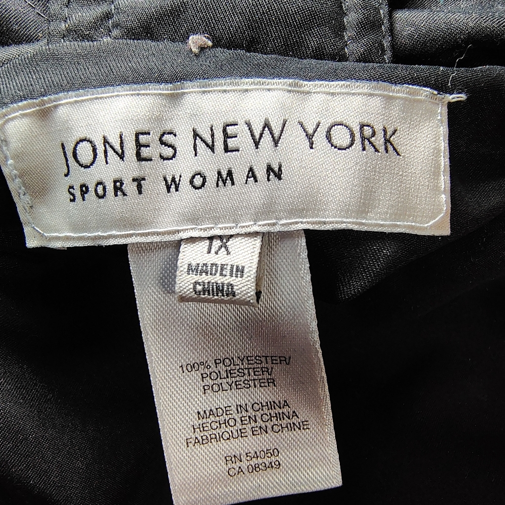 Jones New York Sport Reversible Quilted Vest 1X Black Plaid Puffer - Picture 12 of 13